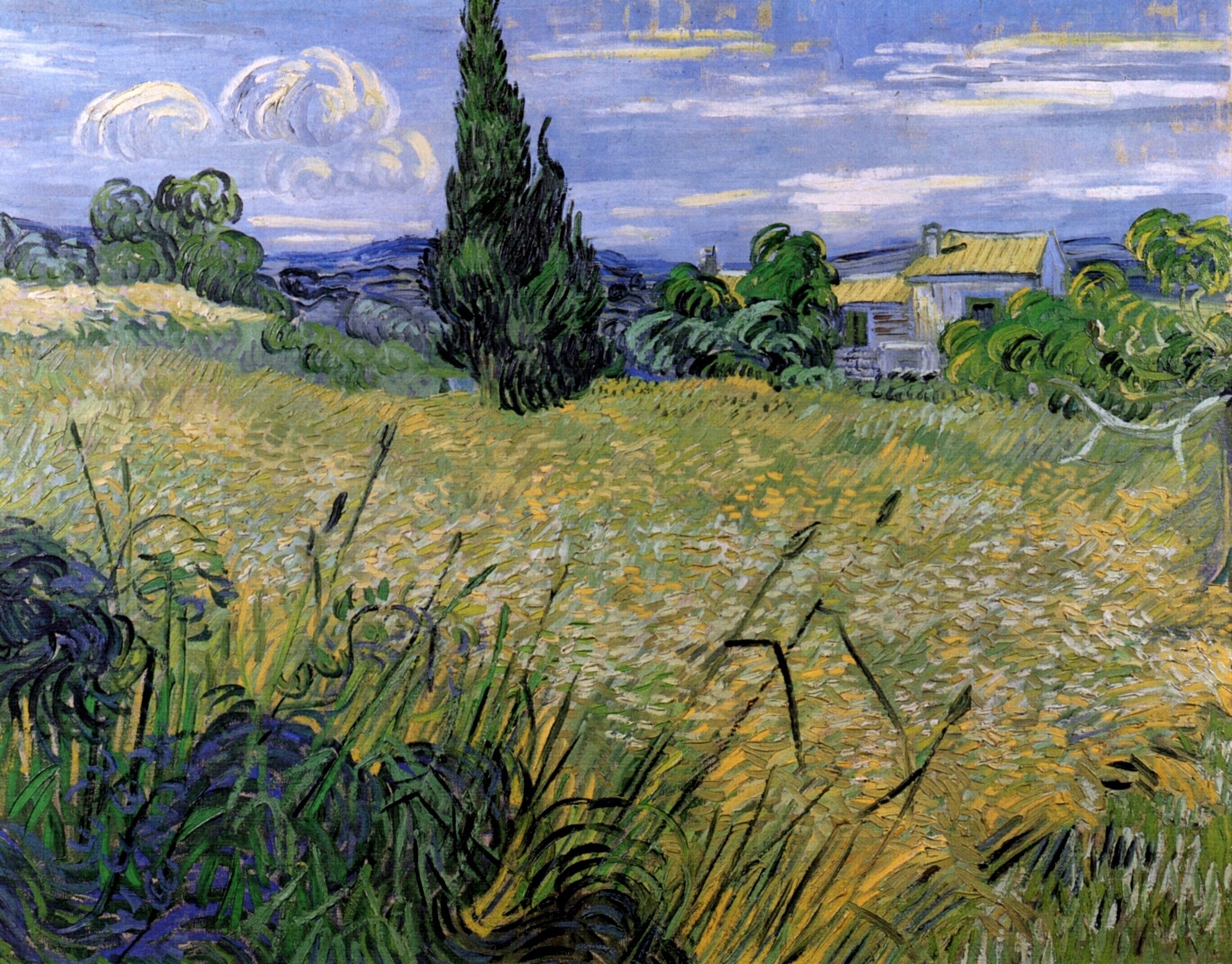  Ван Гог Зеленые поля пшеницы с кипарисом 